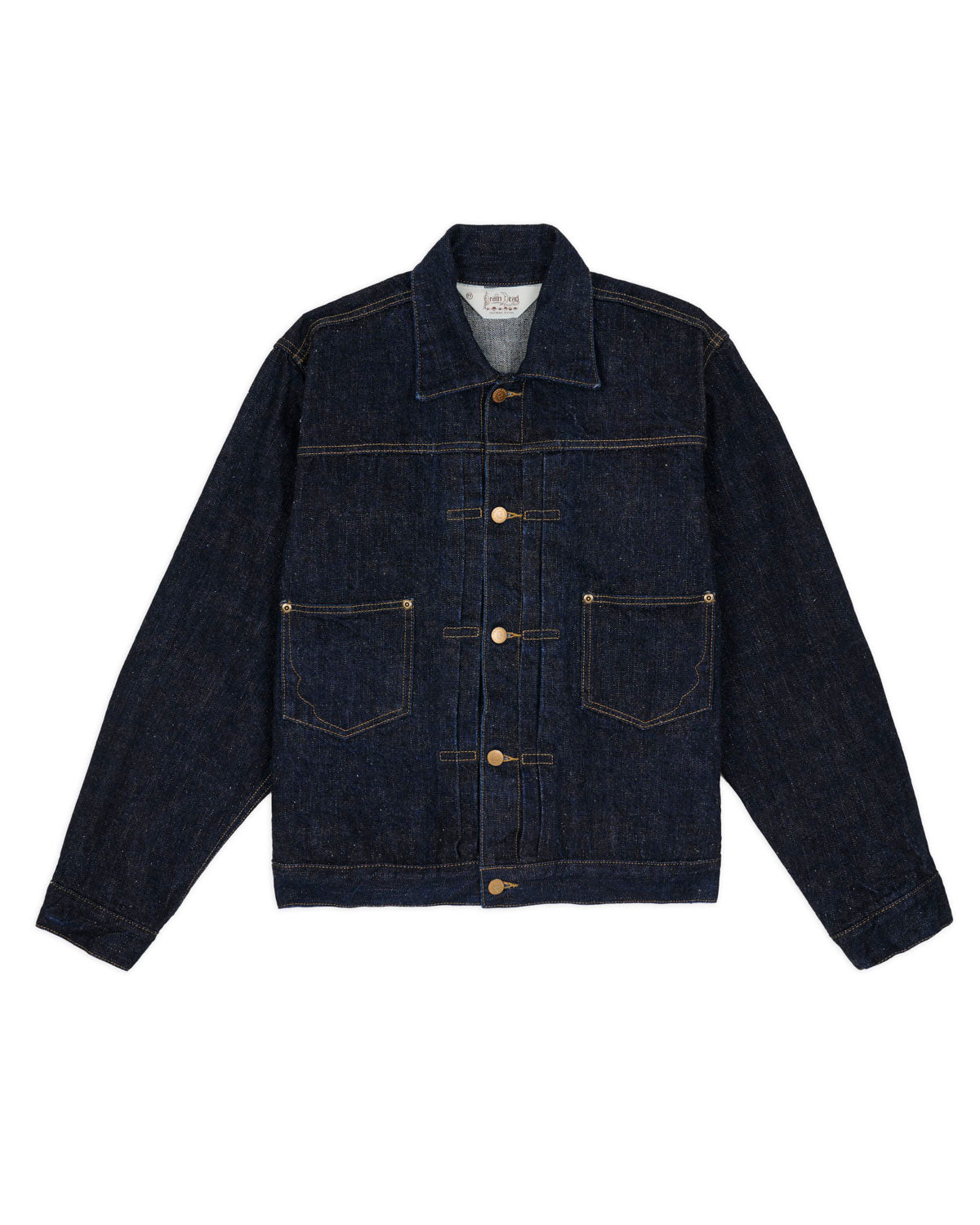 15.5oz Selvedge Denim Trucker Jacket - Rinsed Indigo – Brain Dead