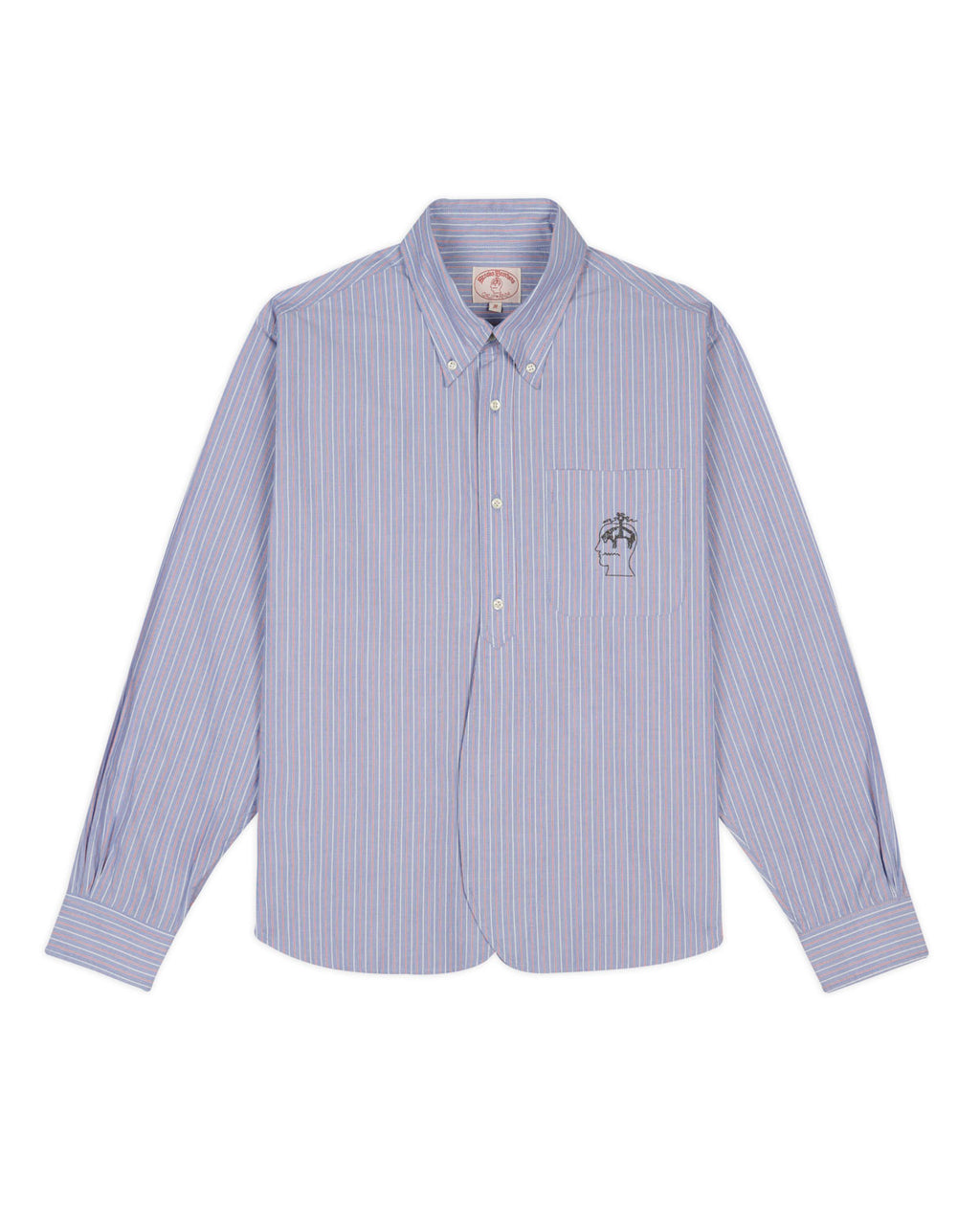 Brooks Brothers California Half Placket Oxford Button Up Shirt - Blue Brooks Brothers California Half Placket Oxford Button Up Shirt - Blue