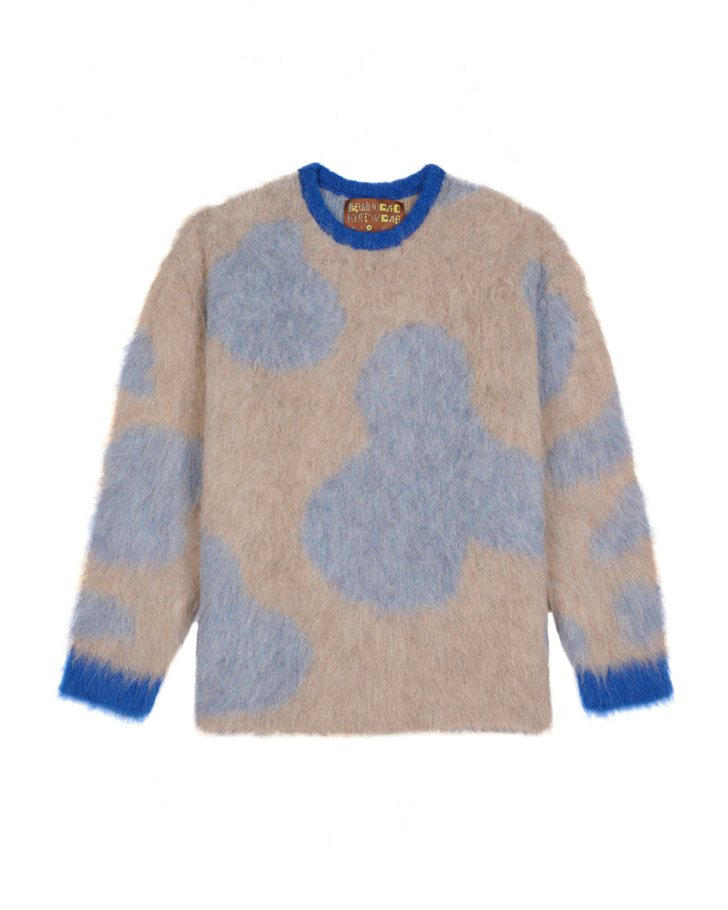 Boxy Knit Cow Print Sweater - Taupe 1