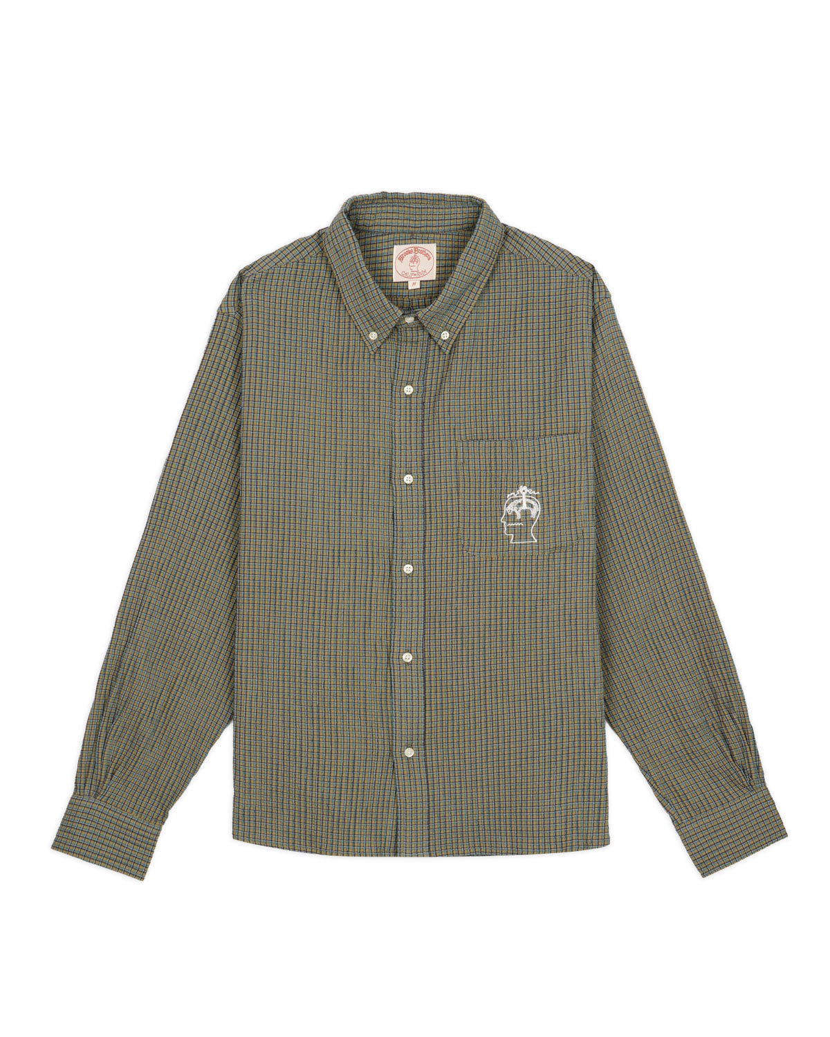 Brooks Brothers California Check Oxford Button Up Shirt - Green