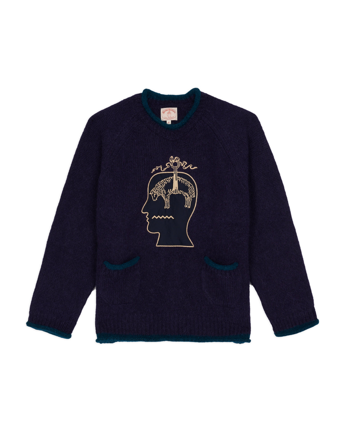 Brooks Brothers California Rolled Neck Sweater - Navy – Brain Dead