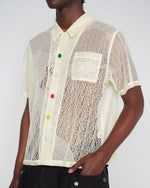 Engineered Mesh Short Sleeve Button Up - Natural 6