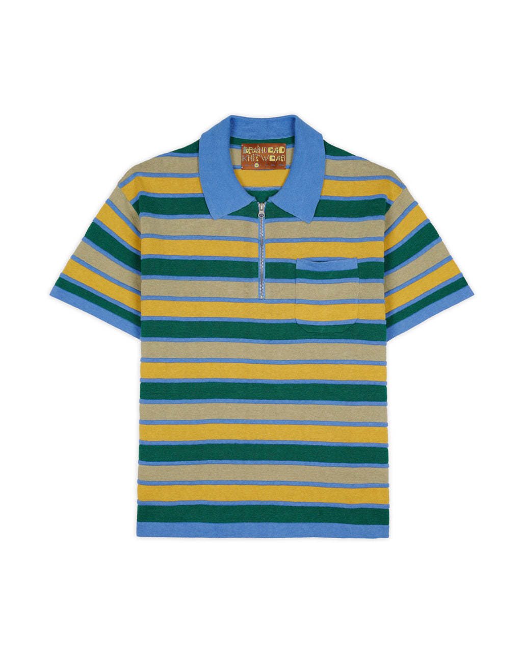 Lifted Stripe Half Zip Shirt - Yellow Multi