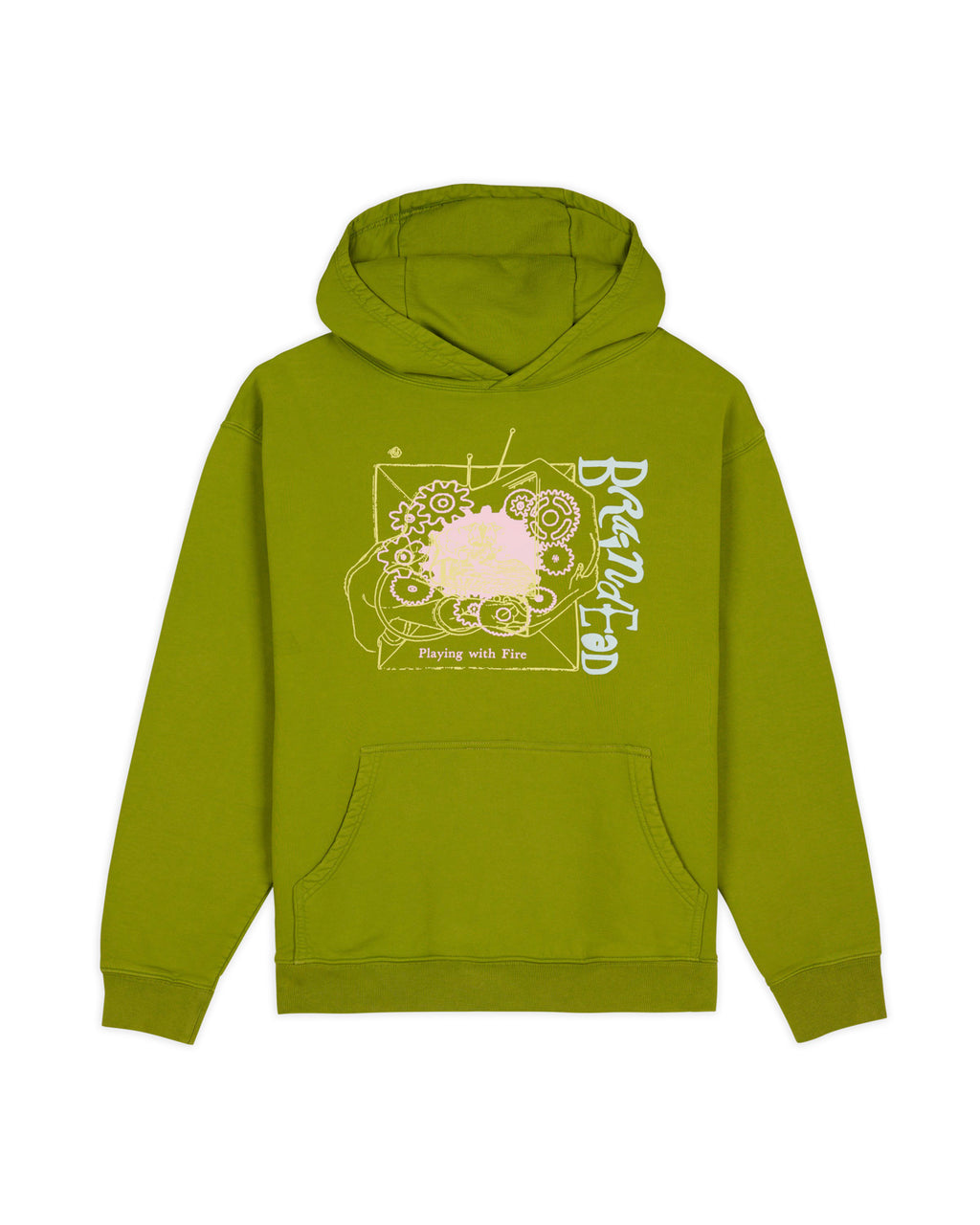Playing With Fire Hoodie - Olive 1