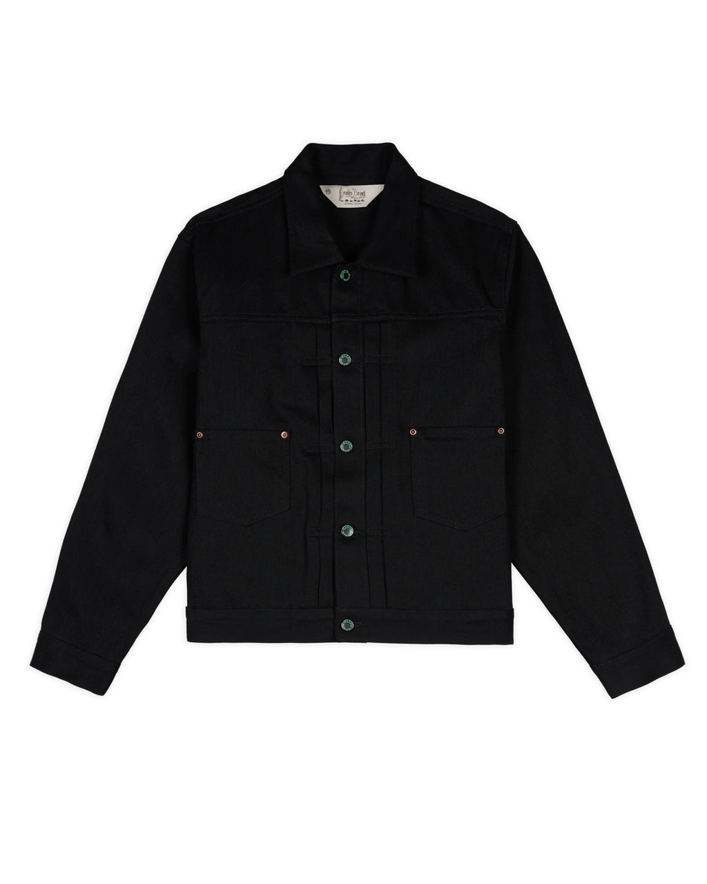 Trucker Jacket Selvedge Denim Solid Black - Main Image