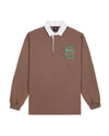 3D Embroidered Logohead Rugby Shirt - Brown