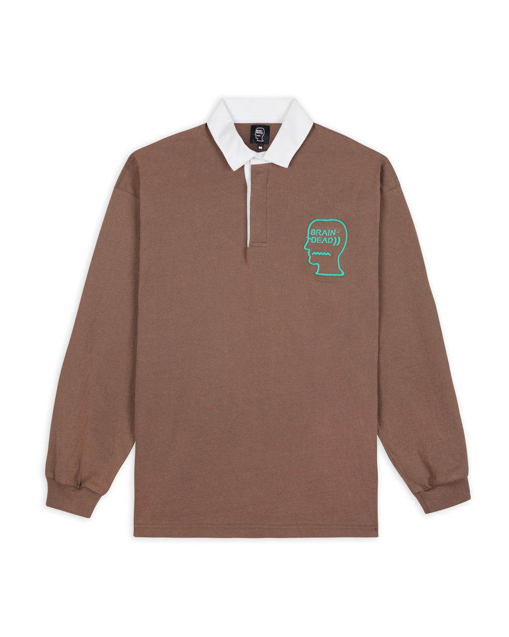 3D Embroidered Logohead Rugby Shirt - Brown