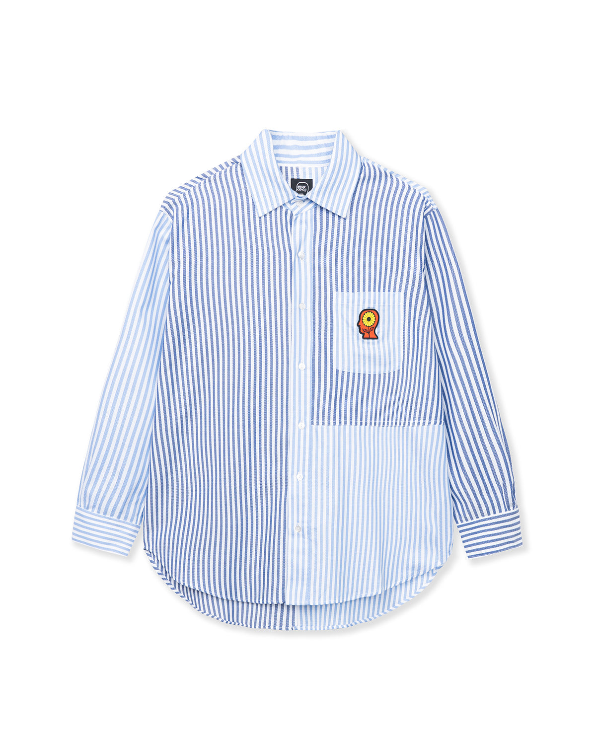 Sunflower Paneled Oxford Button Up Shirting - Blue / white商品名