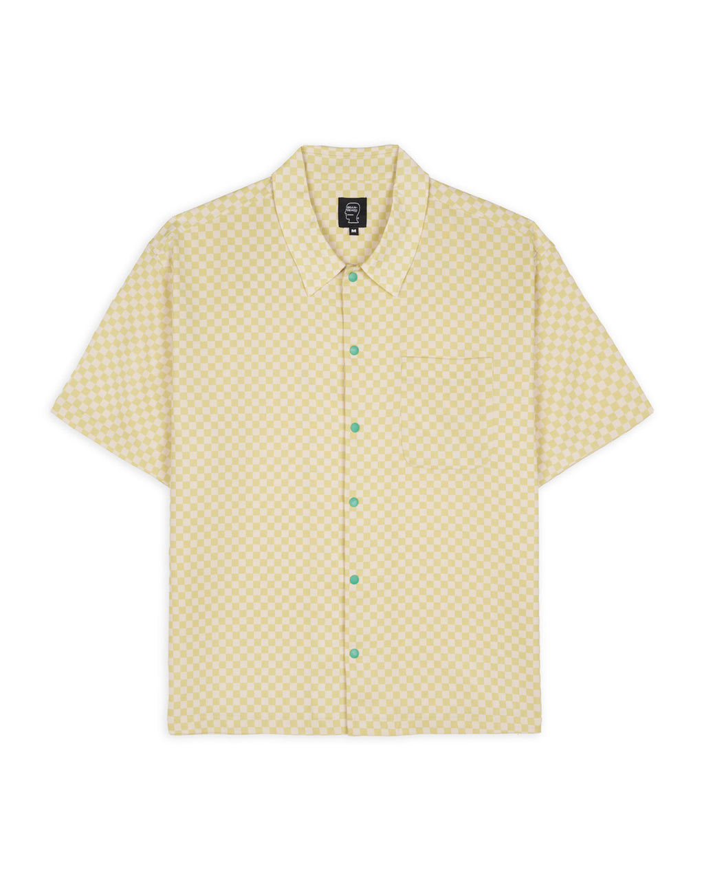 Micro Check Short Sleeve Snap Shirt - Keylime