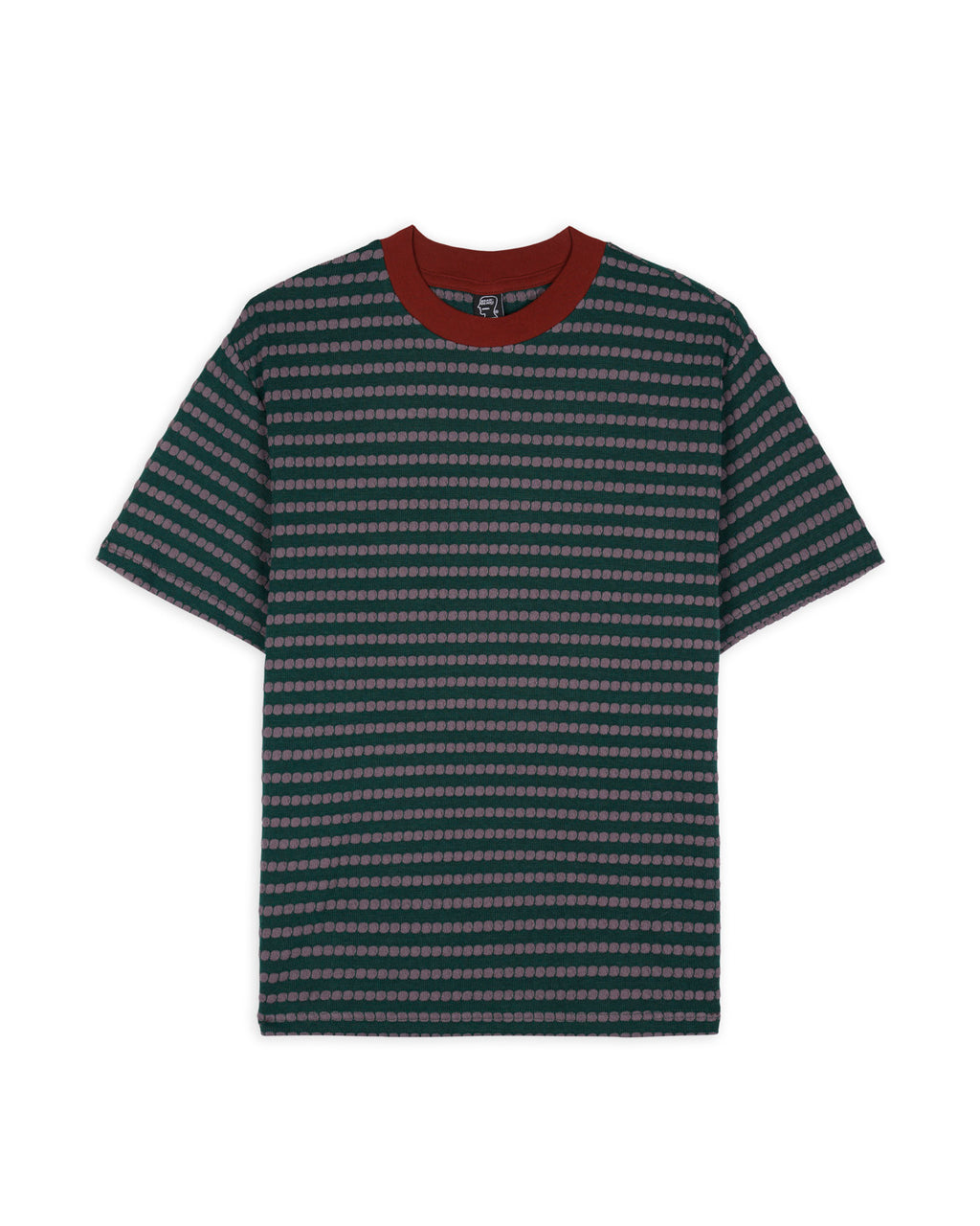 Raised Dot Striped T-shirt - Forest Green 1