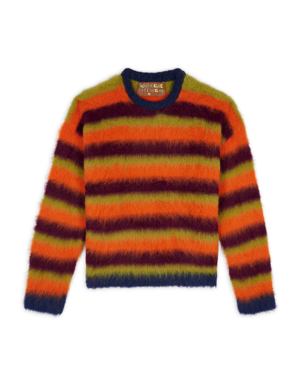 Blurry Lines Alpaca Crewneck Sweater - Orange Multi