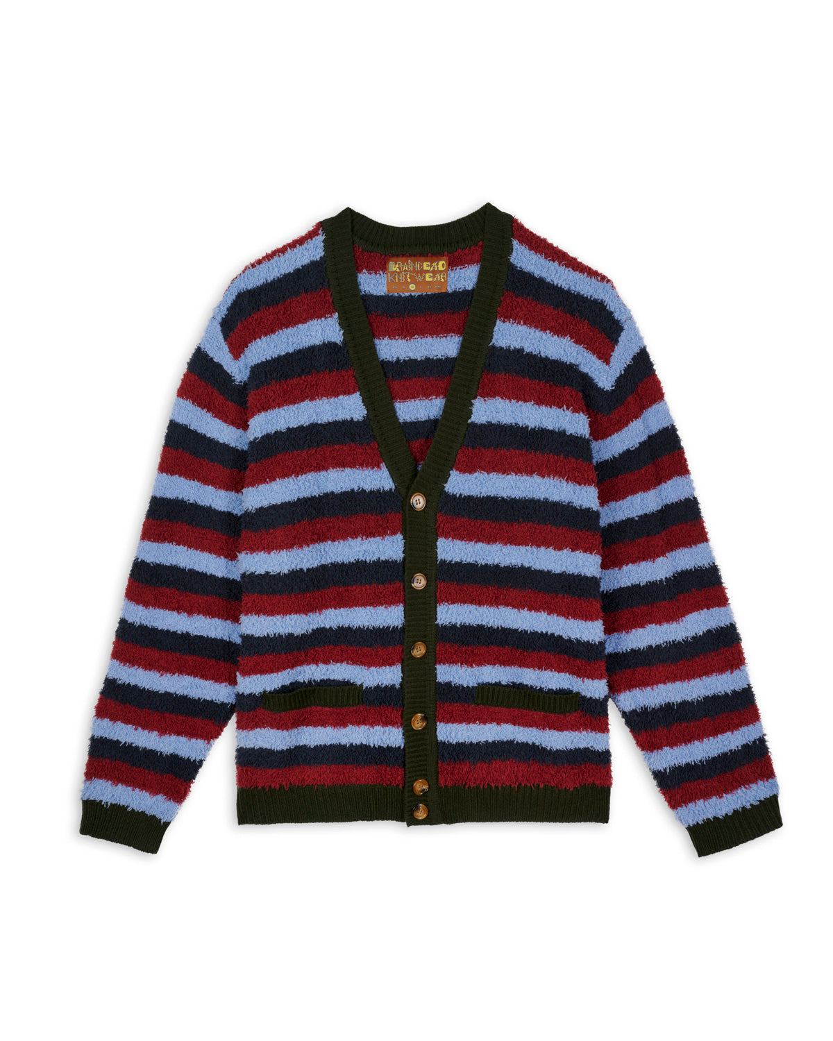 Teddy Fur Striped Cardigan - Blue Multi – Brain Dead