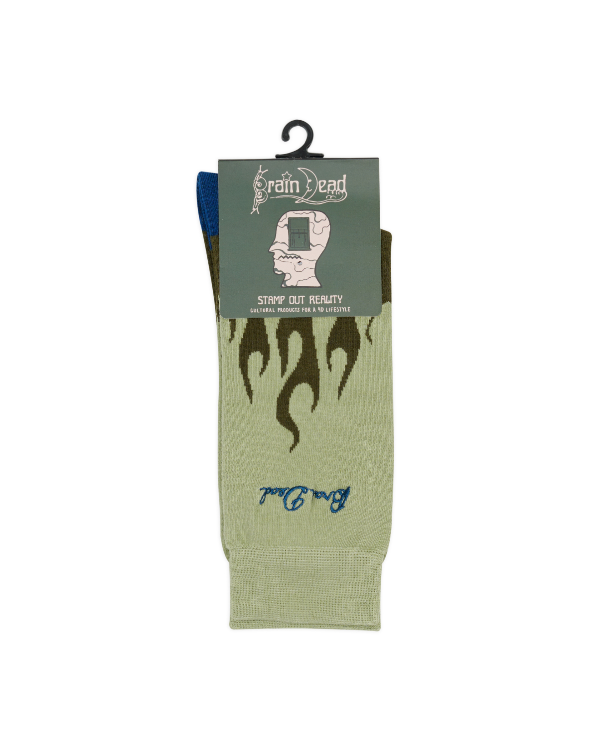 Flames Dress Socks - Green 3