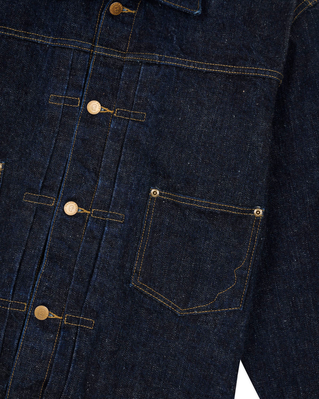 15.5oz Selvedge Denim Trucker Jacket -Rinsed Indigo 3