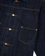 15.5oz Selvedge Denim Trucker Jacket -Rinsed Indigo 3