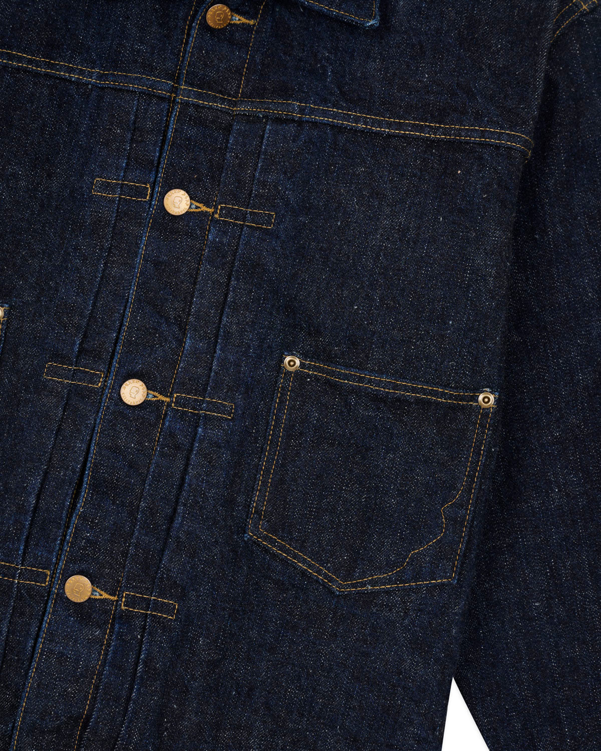 15.5oz Selvedge Denim Trucker Jacket -Rinsed Indigo 3