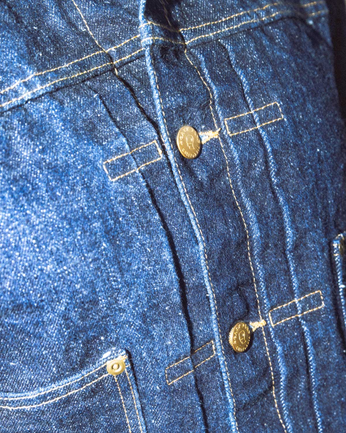 15.5oz Selvedge Denim Trucker Jacket -Rinsed Indigo 7