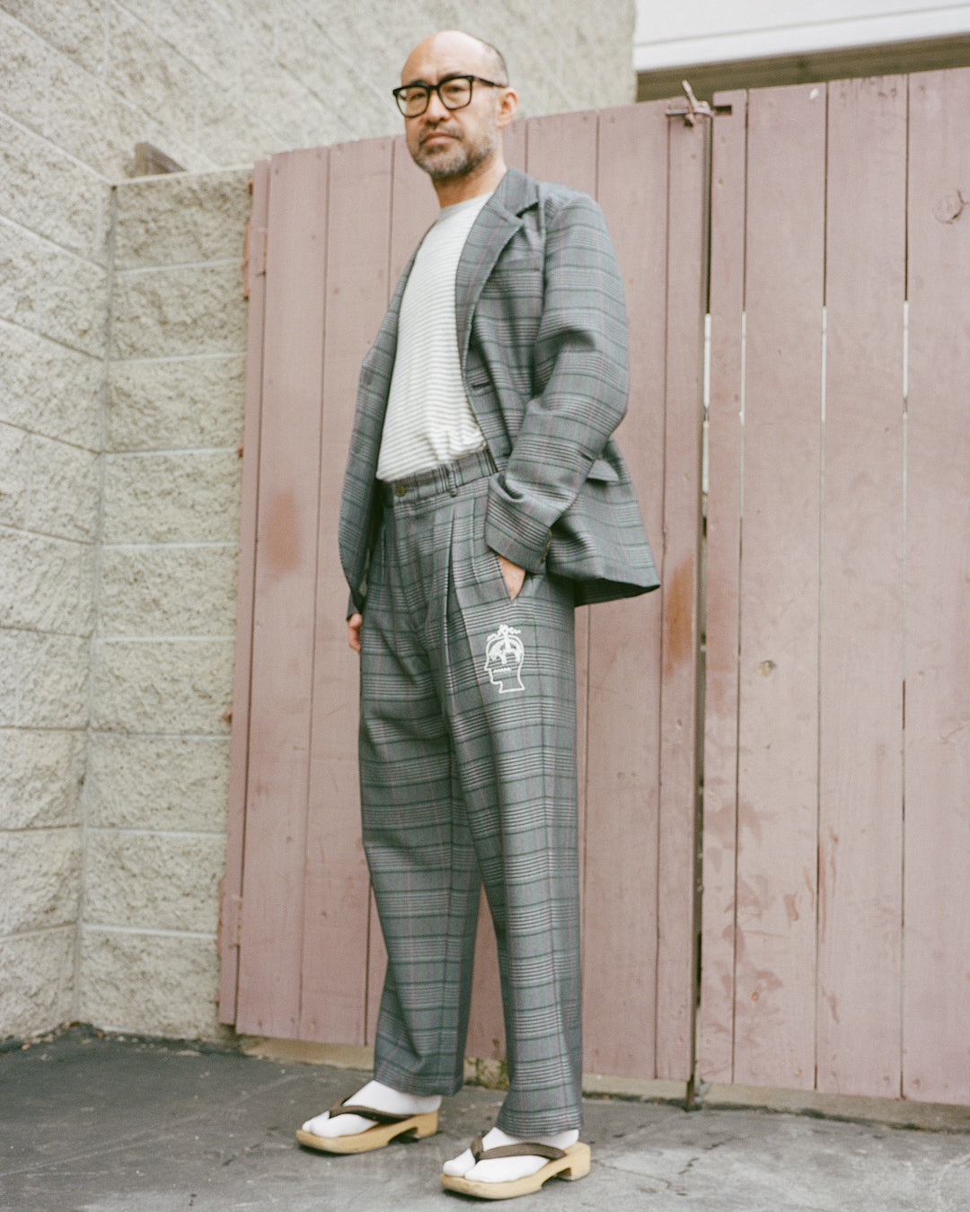 Brooks Brothers California Glen Check Pleated Trouser - Grey