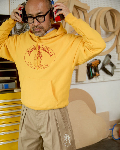Brooks Brothers California Logo Hoodie - Yellow 2