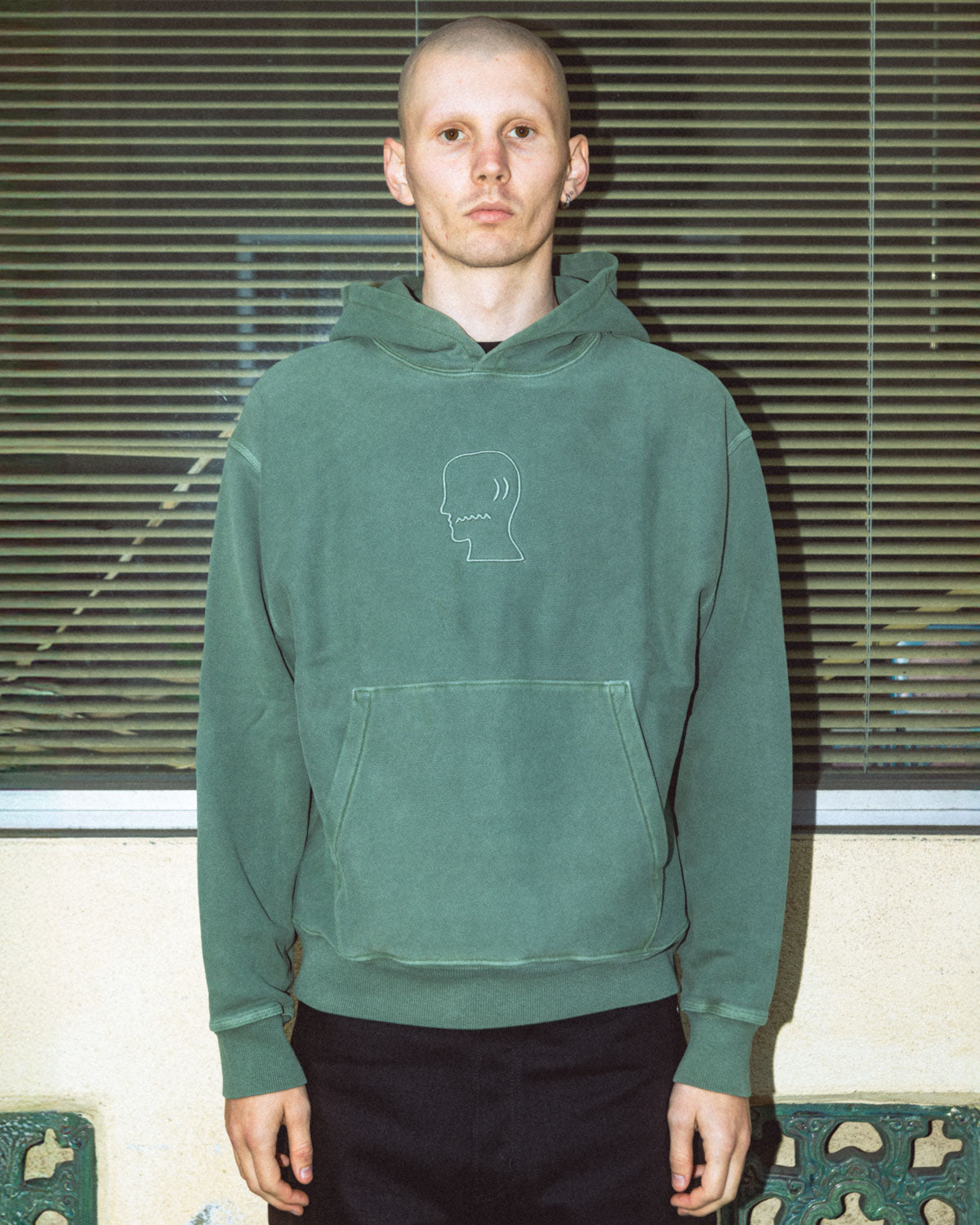 3D Embroidered Logohead Garment Dyed Hoodie - Ivy – Brain Dead
