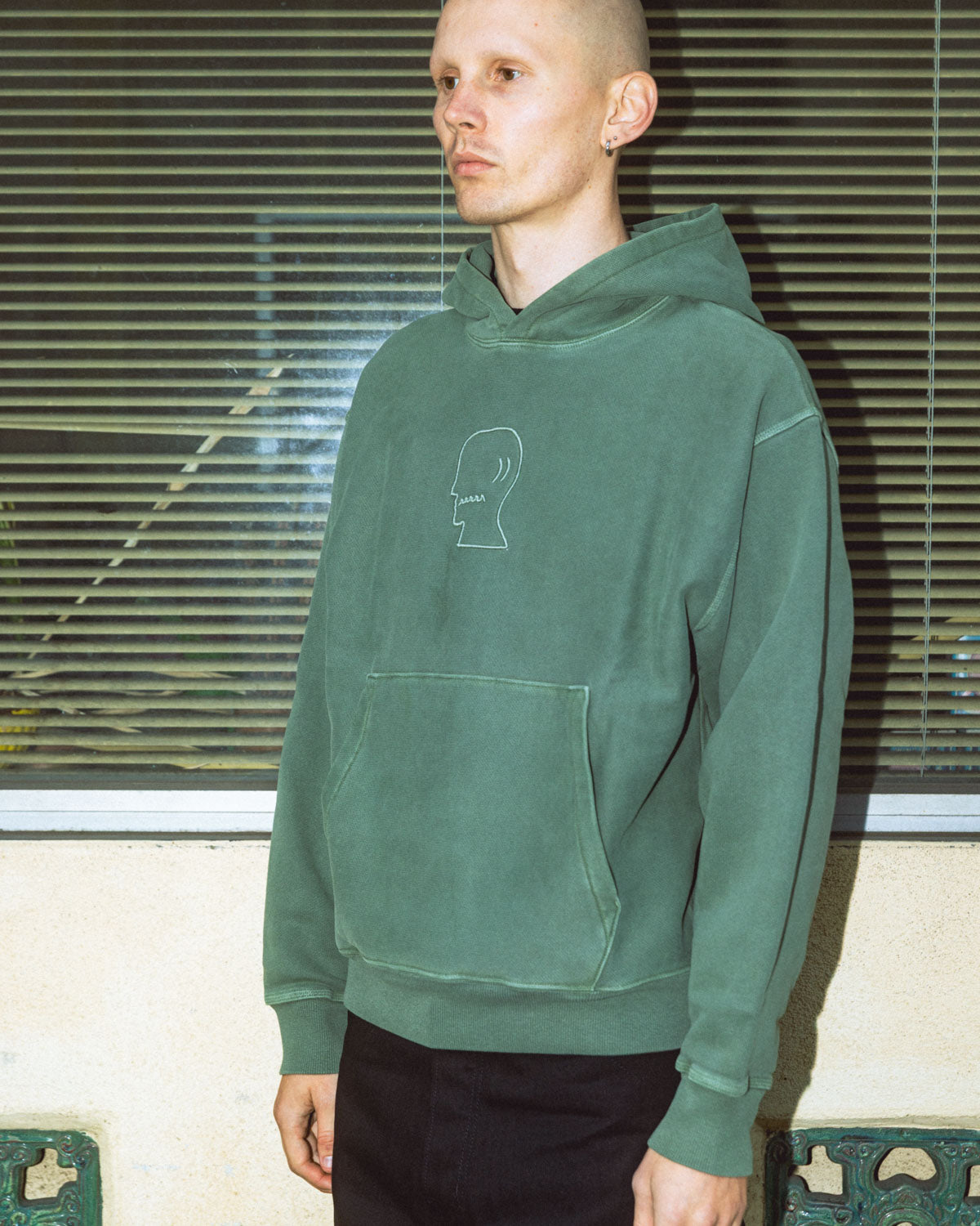 3D Embroidered Logohead Garment Dyed Hoodie - Ivy – Brain Dead
