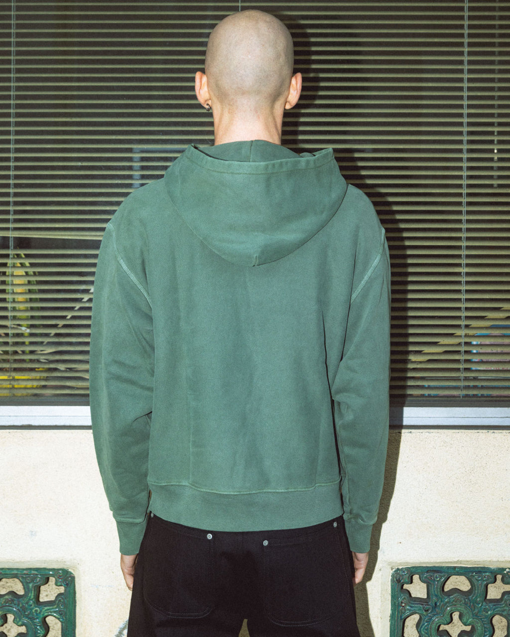 3D Embroidered Logohead Garment Dyed Hoodie - Ivy 6