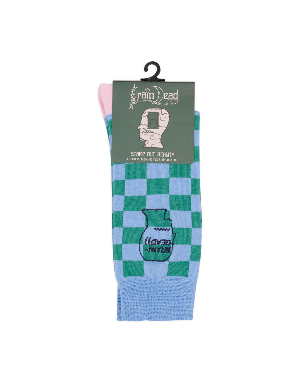 Logohead Dress Socks - Blue Checkered 3