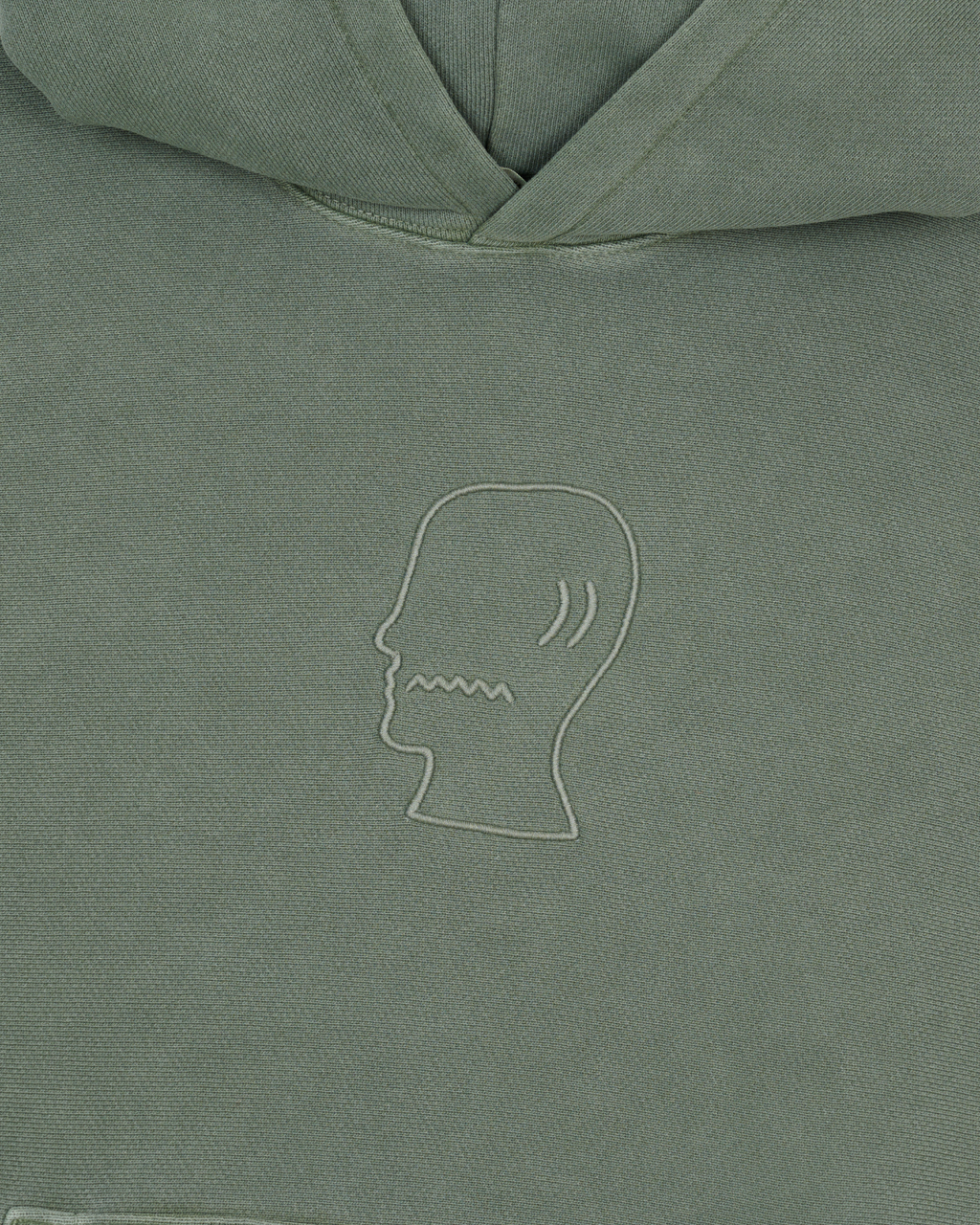 3D Embroidered Logohead Garment Dyed Hoodie - Ivy 2