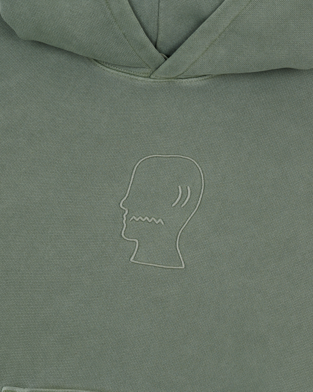 3D Embroidered Logohead Garment Dyed Hoodie - Ivy 2