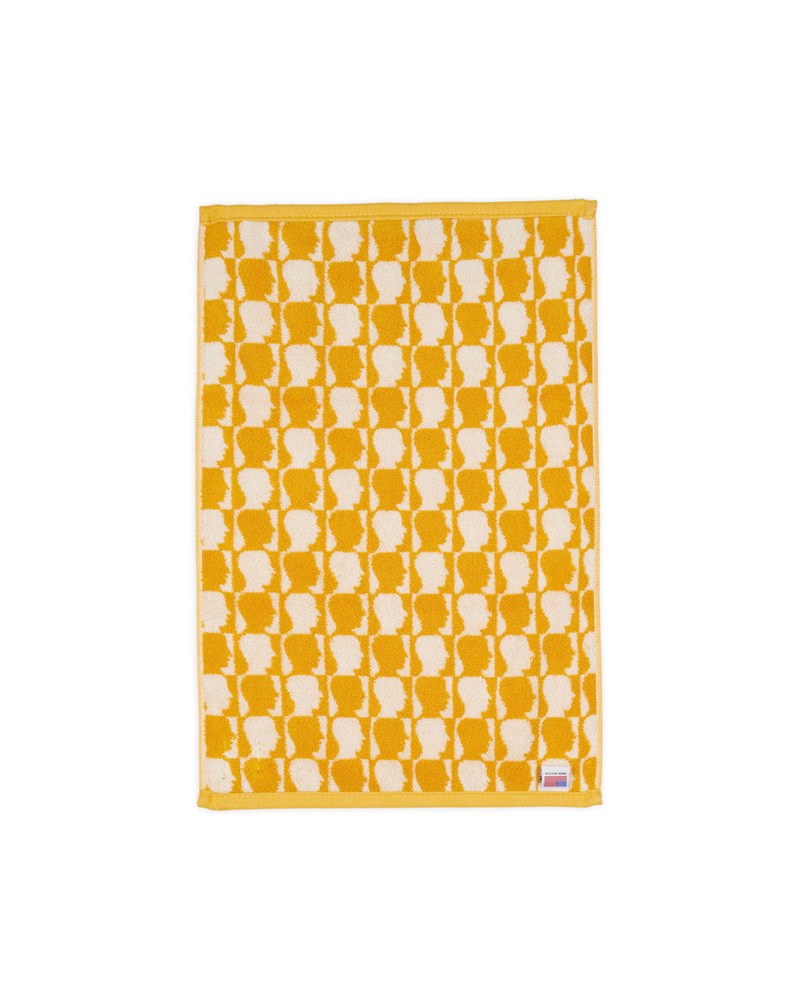 Checkerboard Logohead Hand Towel - Yellow – Brain Dead