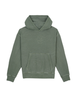 3D Embroidered Logohead Garment Dyed Hoodie - Ivy 1