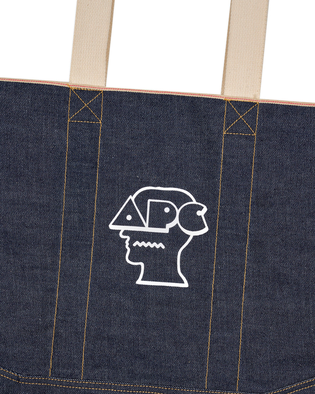 Brain Dead x A.P.C. Printed Selvedge Denim Tote Bag- Indigo 2