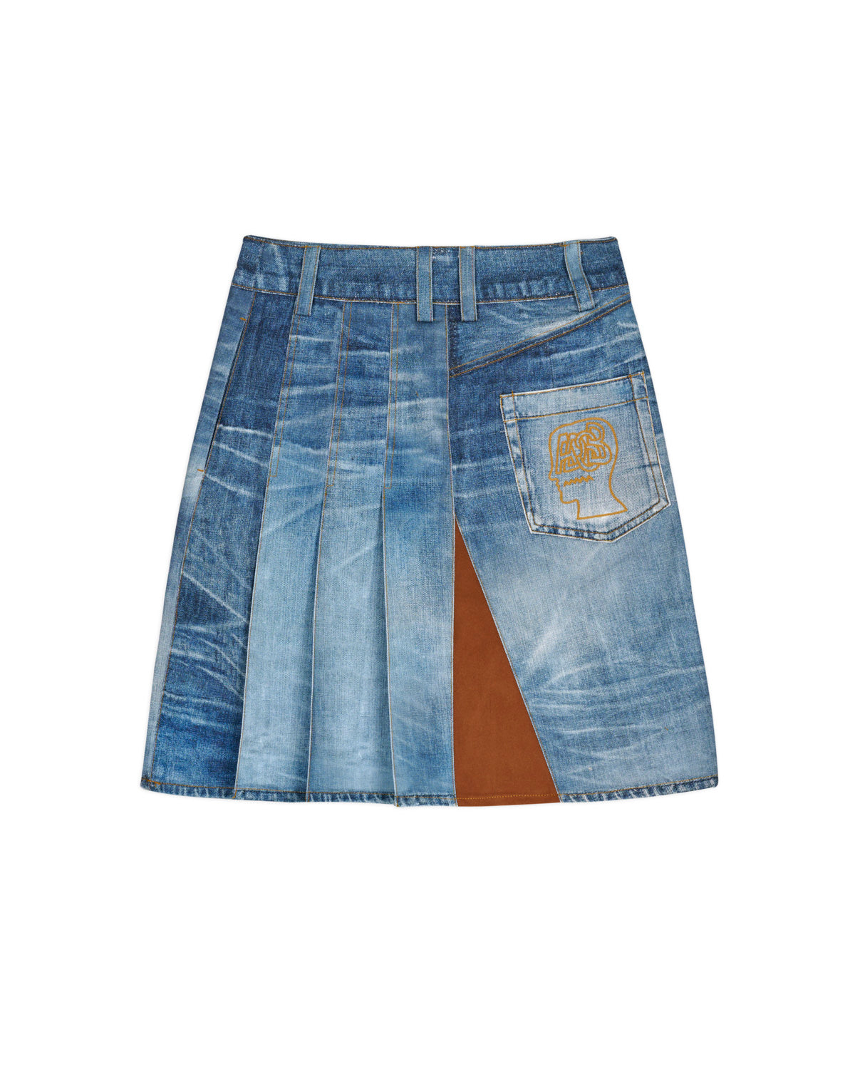 Brain Dead x Andersson Bell Denim Print Skirt - Blue 5