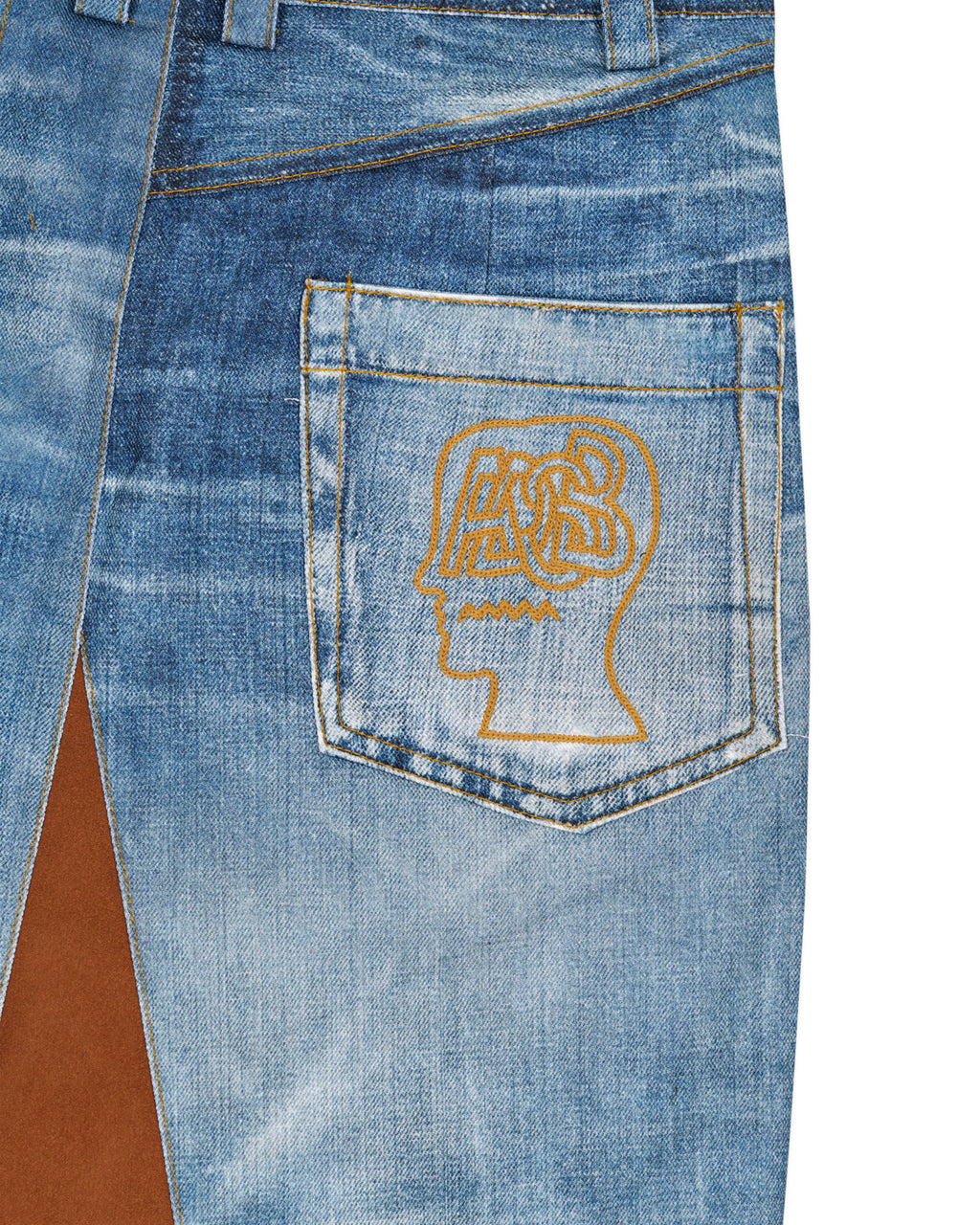 Brain Dead x Andersson Bell Denim Print Skirt - Blue 7