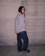 Angel Striped Half Zip Work Shirt - Natural 6