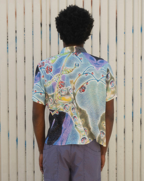 Aspen Eyes Short Sleeve Button Up Shirt - Blue Multi 2