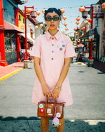 Brain Dead x Coach Short Sleeve Denim Mini Dress - Pink 2
