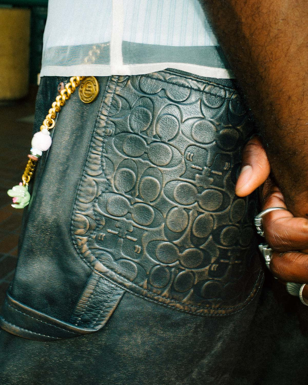 Brain Dead x Coach Leather Shorts - Black 4