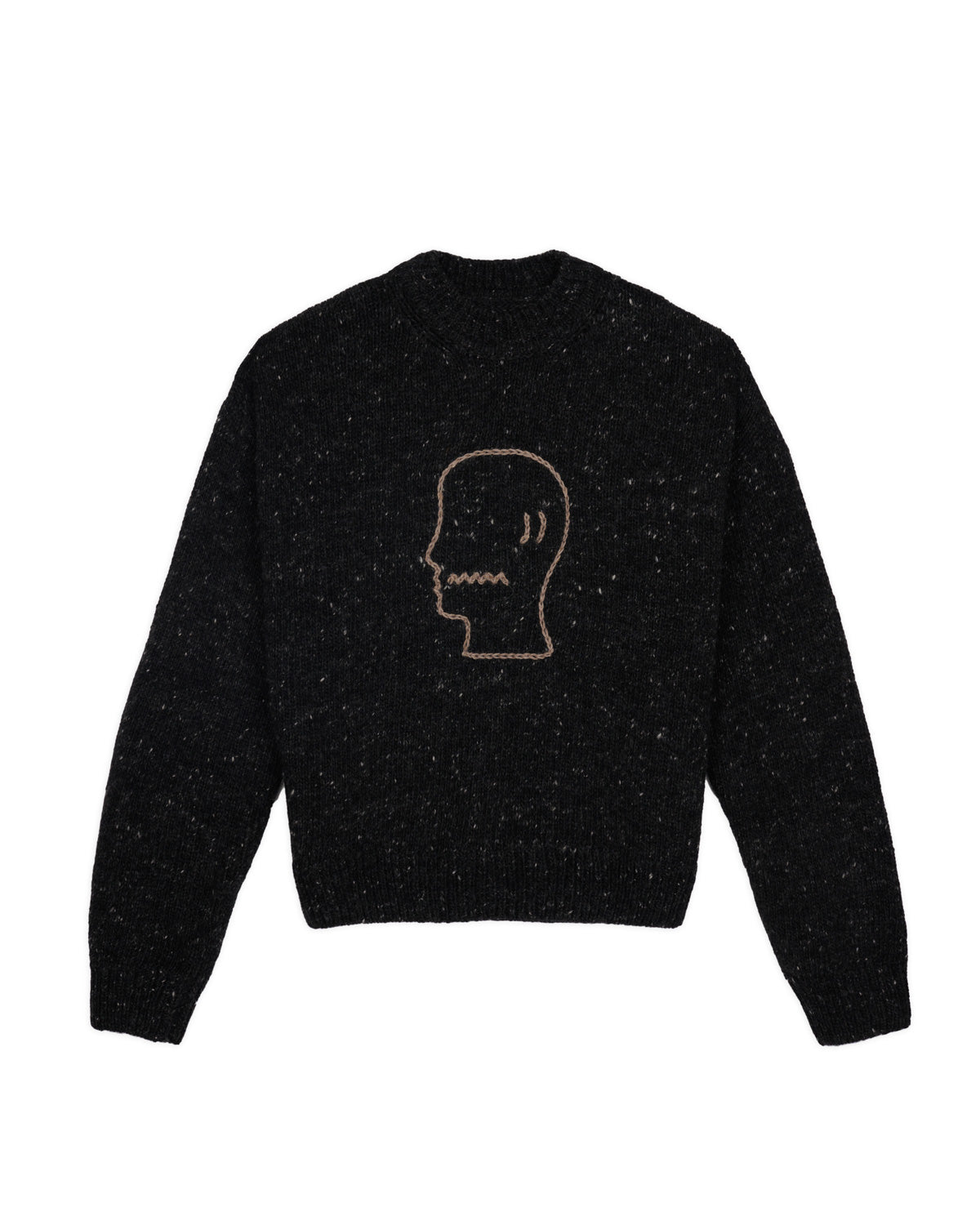 Logohead Alpaca Crewneck Sweater - Charcoal – Brain Dead