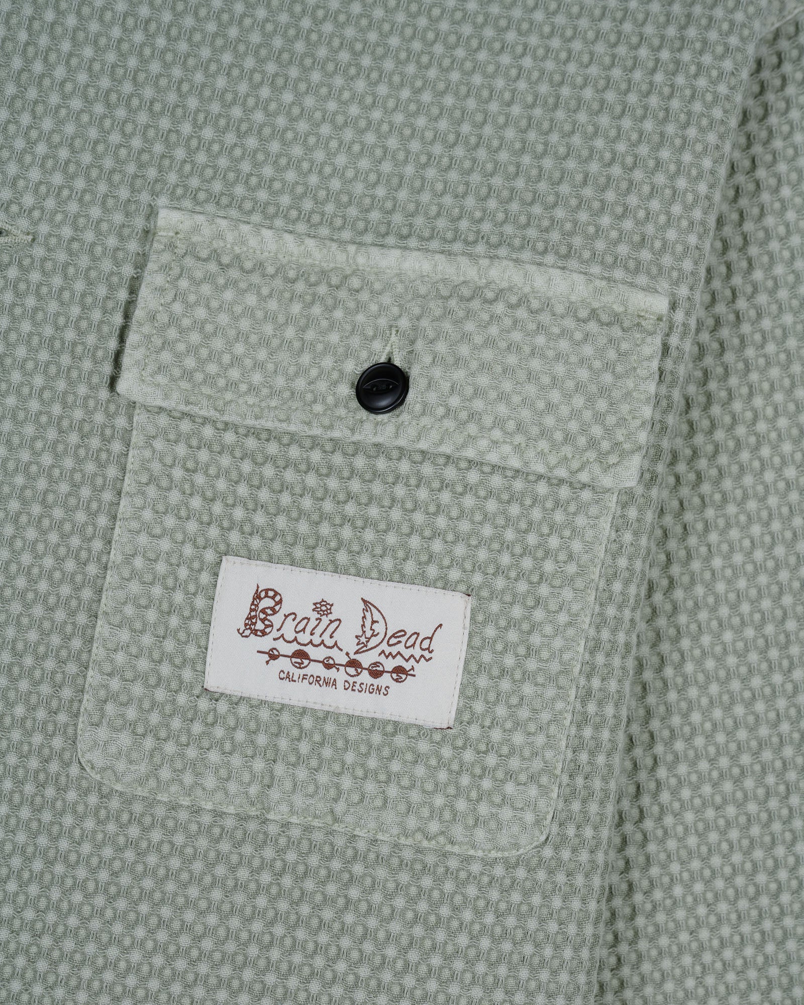 Waffle Button Front Shirt - Silver Pine 2