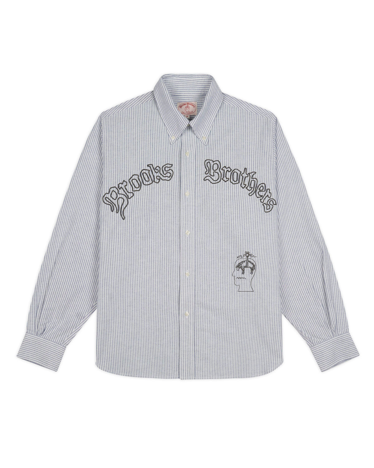 Brooks Brothers California Embroidered Striped Oxford Button Up Shirt