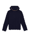 Bubble Knit Hoodie - Midnight Blue