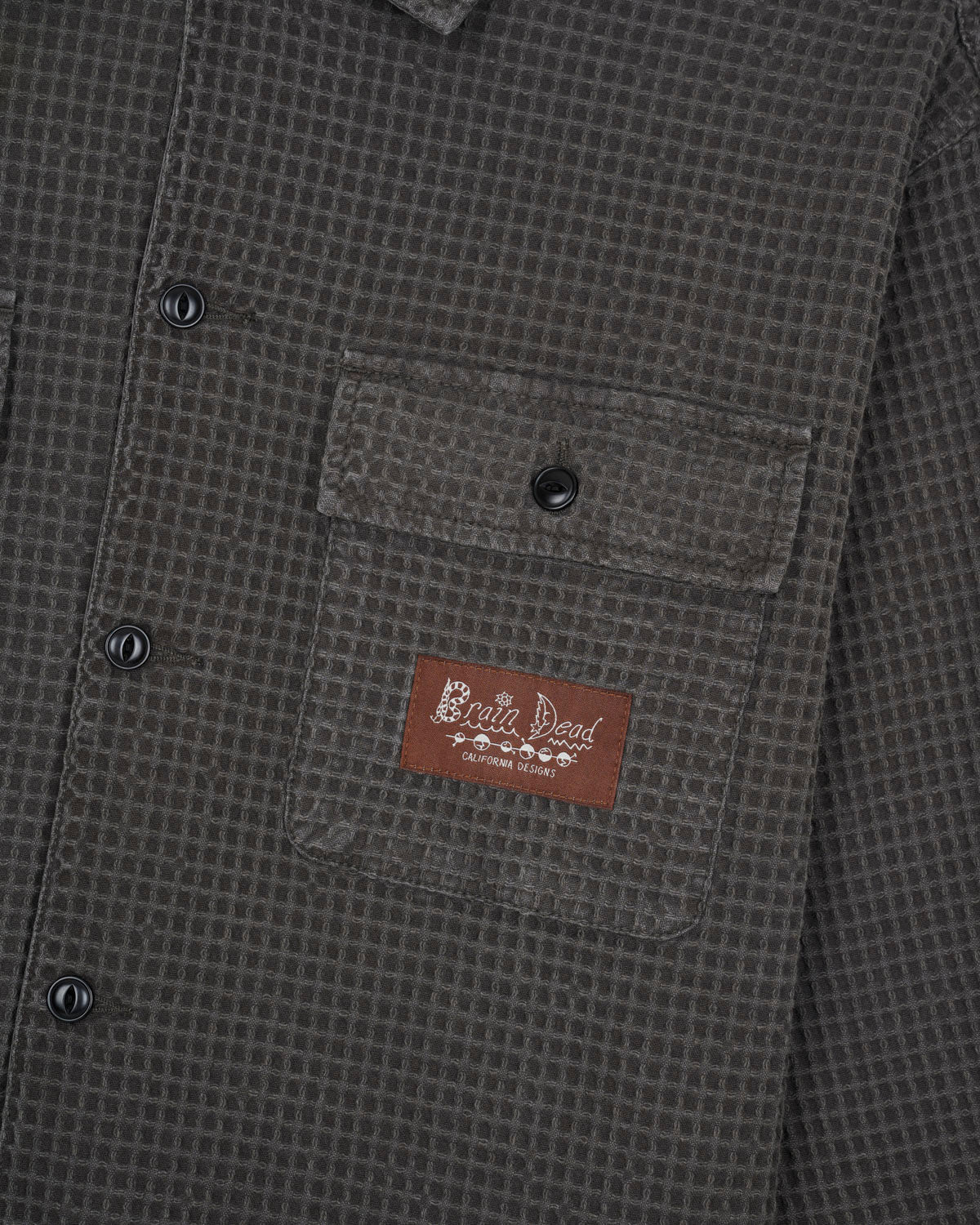 Waffle Button Front Shirt - Clay 3