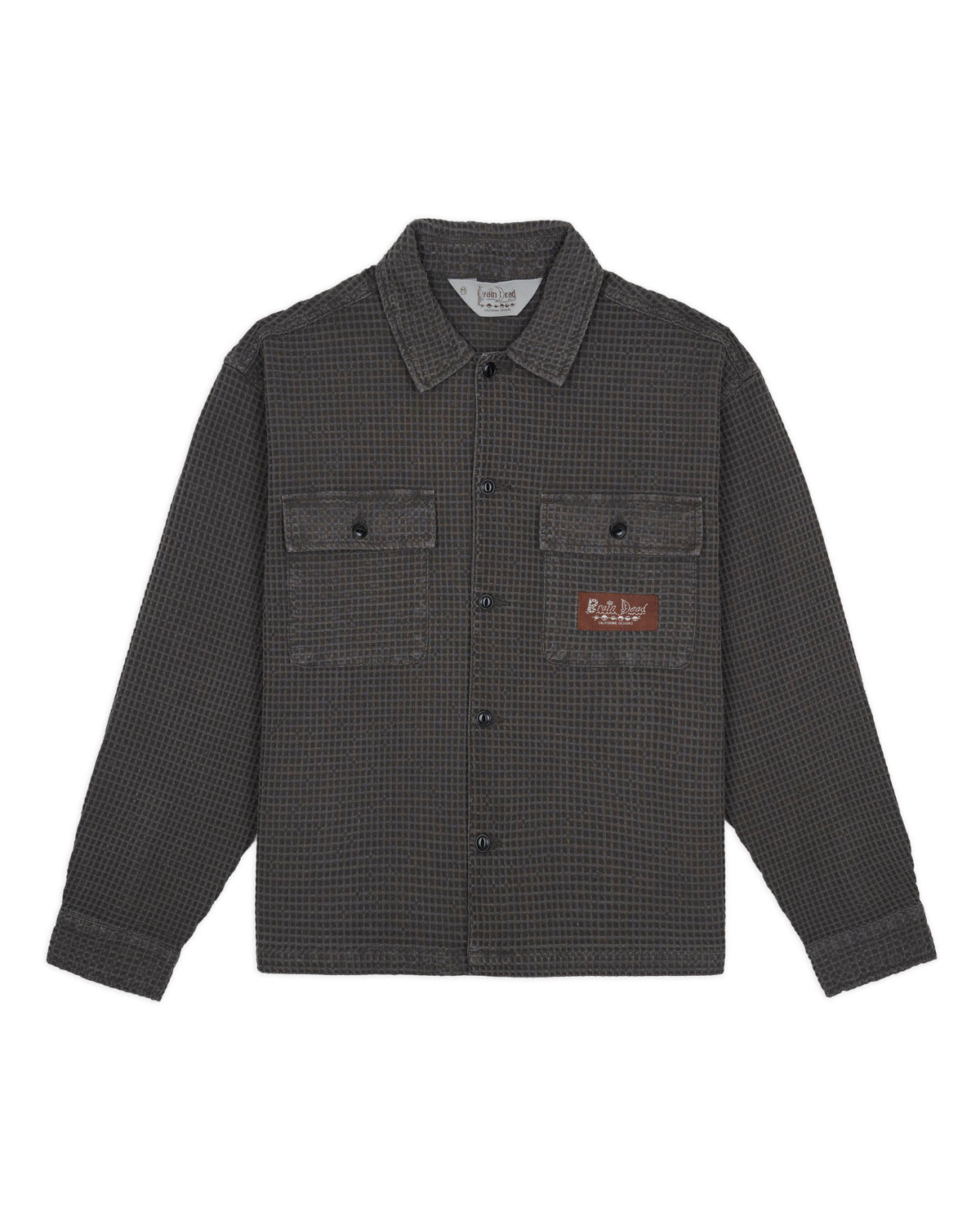 Waffle Button Front Shirt - Clay 1