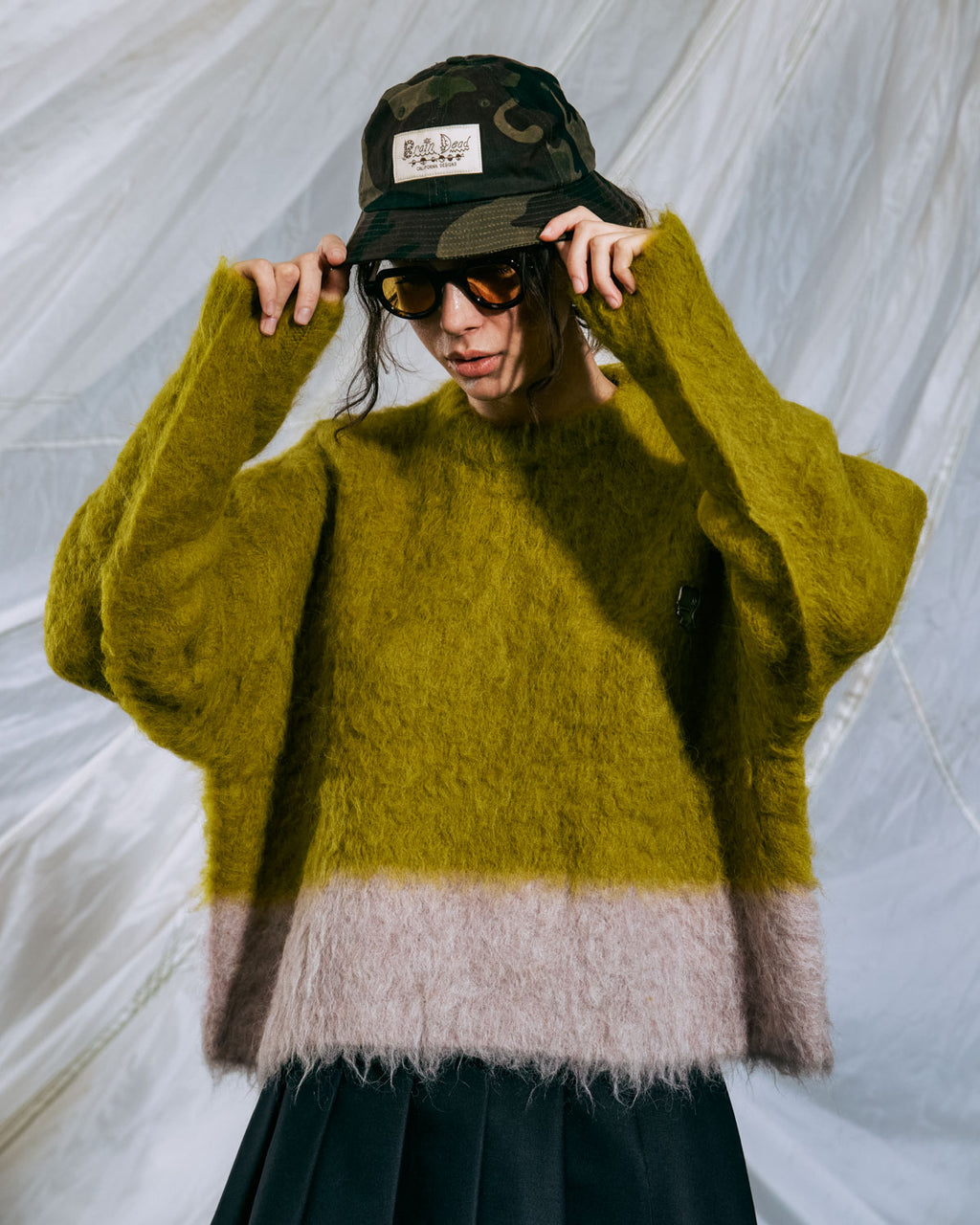 Super Hairy Boxy Knit Sweater - Lime 10