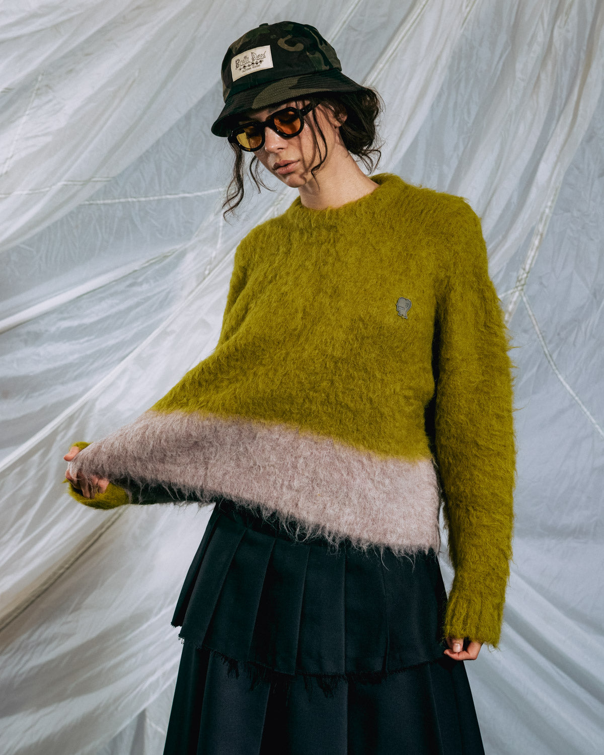 Super Hairy Boxy Knit Sweater - Lime 7