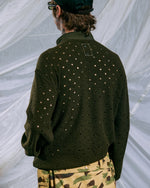 Hole Mock Neck Pullover - Olive 7