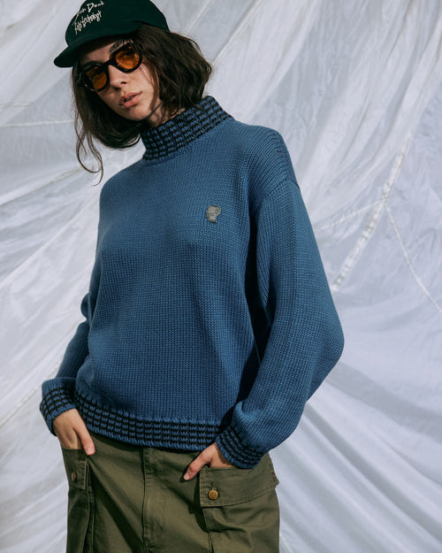 Turtle Neck Sweater - Blue 2