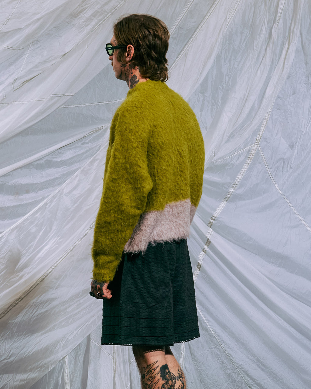 Super Hairy Boxy Knit Sweater - Lime 6