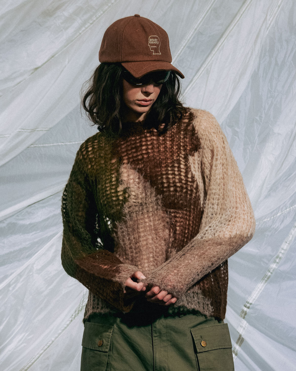 Batwing Logohead Flannel Hat - Brown – Brain Dead